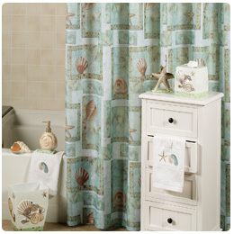 Spa Shells Shower Curtain and Hooks
