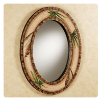 Tropical Island Palmetto Oval Wall Mirror