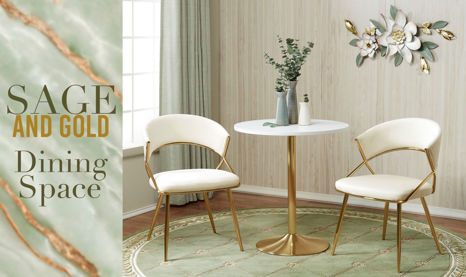 Sage and Gold Dining Space