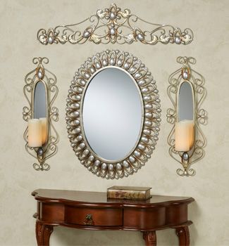 Julianne Wall Mirror, Topper, and Sconces