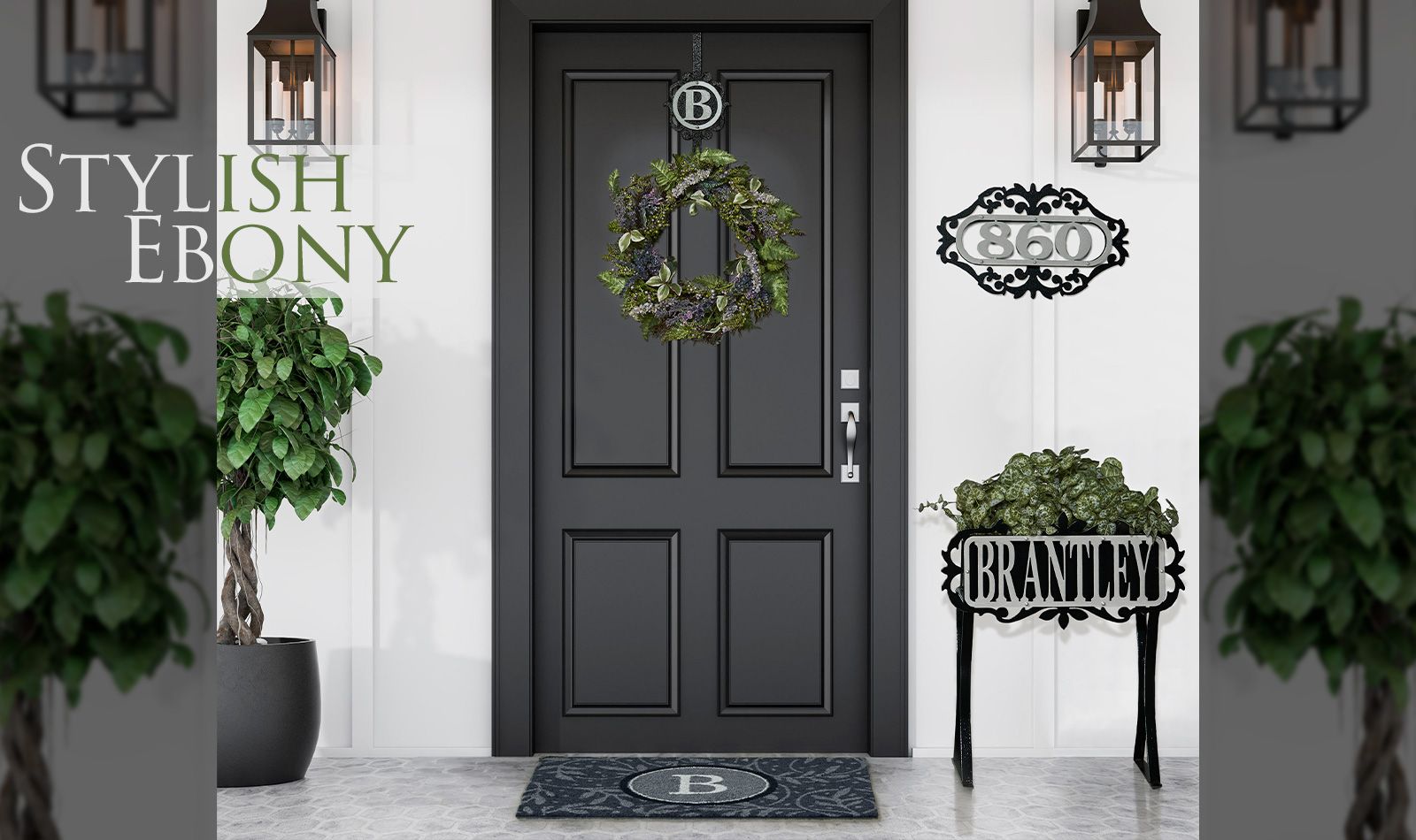 Get the Look - Stylish Personalized Ebony Outdoor Front Porch