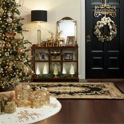 Get The Look - Ashburn Black and Gold Christmas Entryway