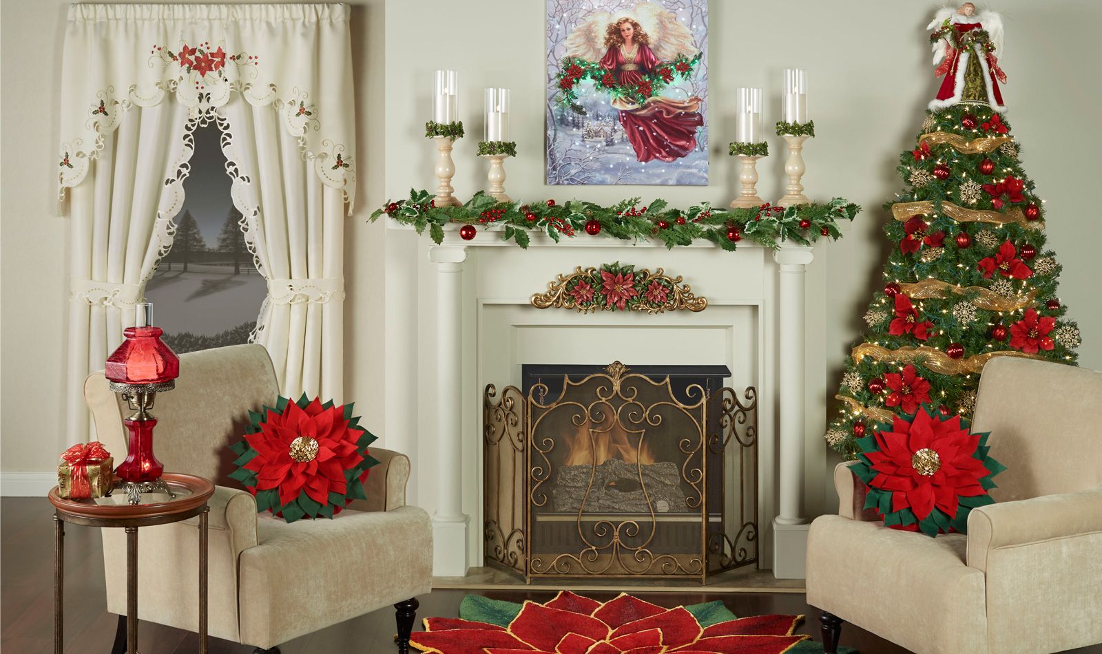 Get The Look - Festive Poinsettia Living Room