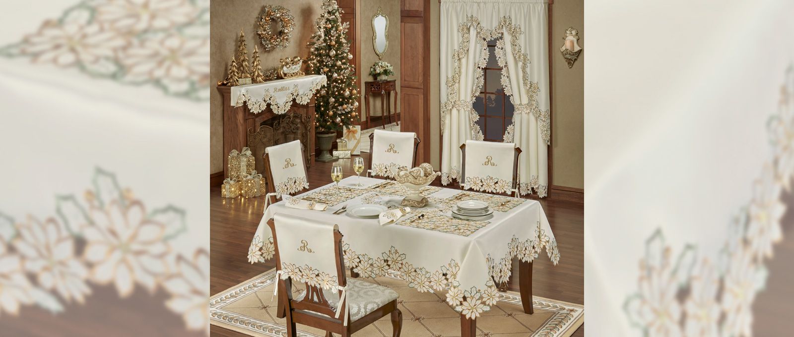 Winter Poinsettia Dining Room