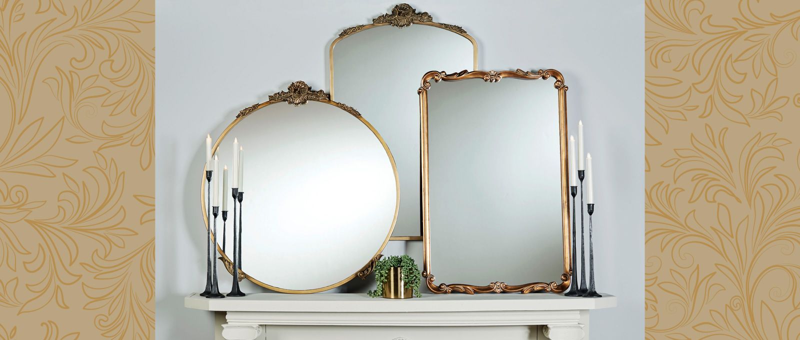 Layered Mirror Mantel Decor