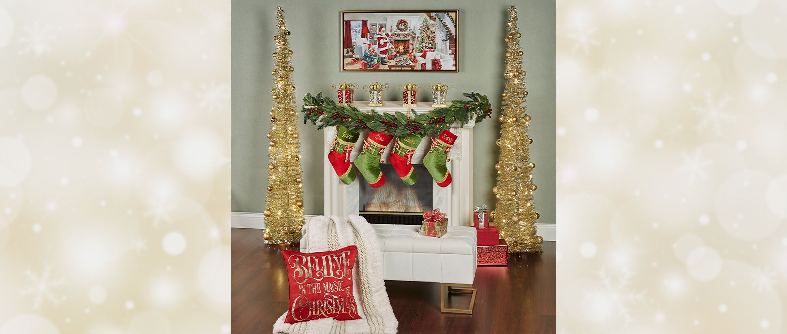 Christmas Present Holiday Fireplace