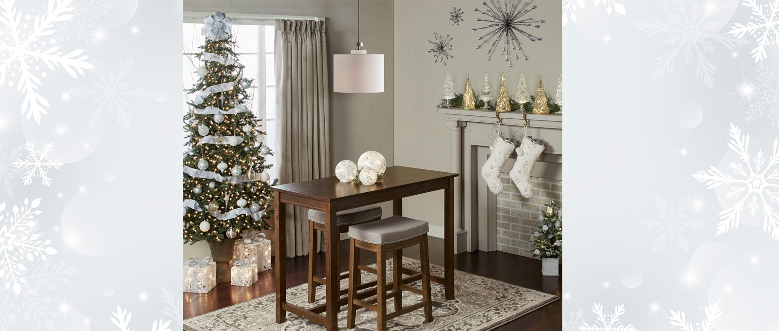 Glitz and Glam Holiday Dining Space