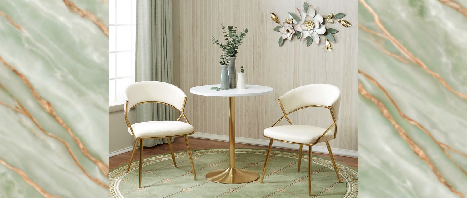 Sage and Gold Dining Space