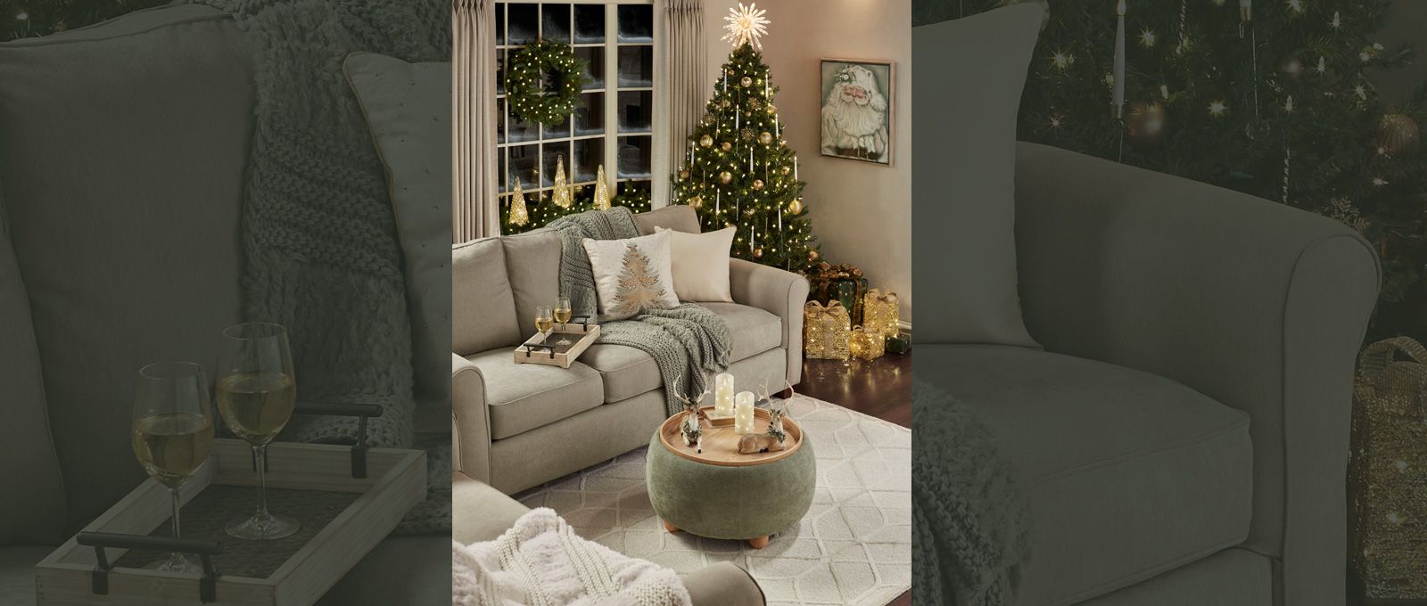 Cozy Christmas Neutral Living Room