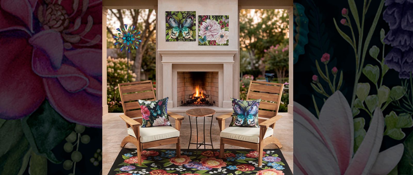 Butterflies and Blossoms Outdoor Patio