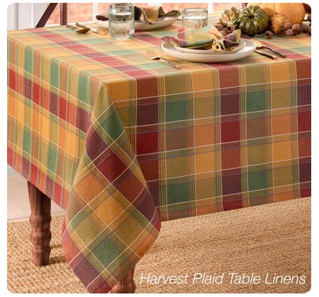 Fall Harvest Plaid Table Linens