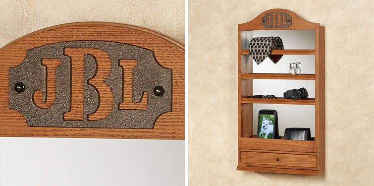 Quinn Windsor Oak Mirrored Wall Shelf