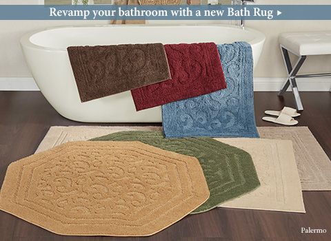 Shop a variety of Rugs to bring your bathroom look together >