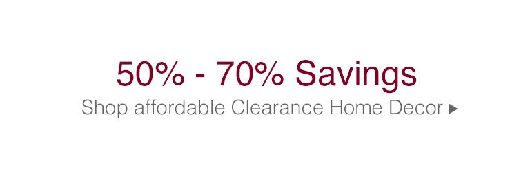 Save 50% - 70% in our Clearance section