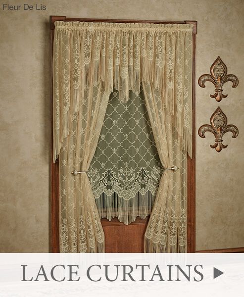 Soften any setting with lace curtains and valances >