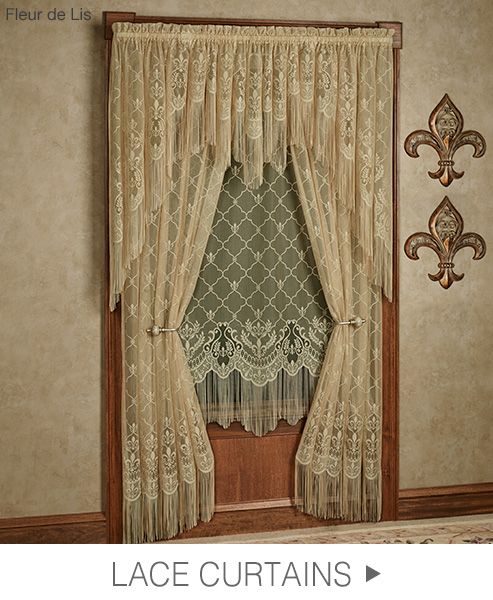 Soften any setting with lace curtains and valances >