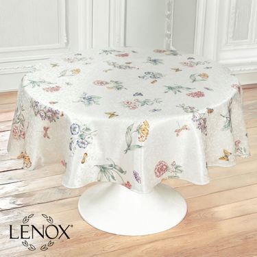 Butterfly Meadow Round Tablecloth White 70 DiameterImage