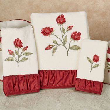 Briar Rose Bath Towel Set Light Cream Bath Hand FingertipImage