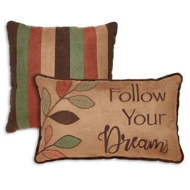 Leafbrook Embroidered Dreams Rectangle Pillow Multi WarmImage