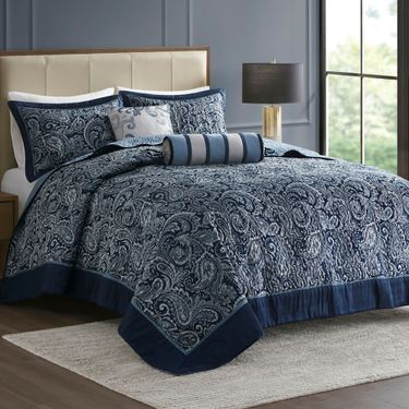 Aubrey Bedspread Bed Set NavyImage
