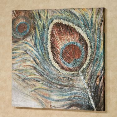 Peacock Feather Canvas Wall Art Multi CoolImage