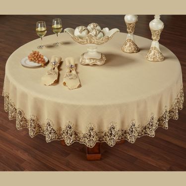 Florentina Round Tablecloth Antique Gold 70 RoundImage