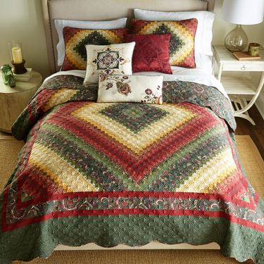Spice Postage Stamp Reversible Quilt Multi WarmImage