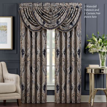 Luciana II Wide Tailored Curtain Pair Denim 100 x 84Image