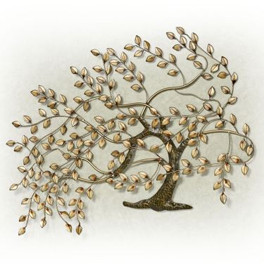 Whispering Tree Metal Wall Sculpture GoldImage