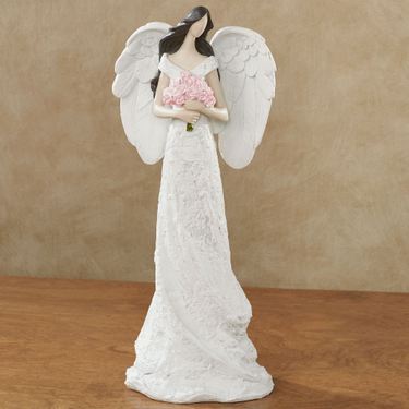 Angel with Roses Figurine WhiteImage