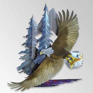 Freedom in Flight Eagle Wall Sculpture Multi MetallicImage