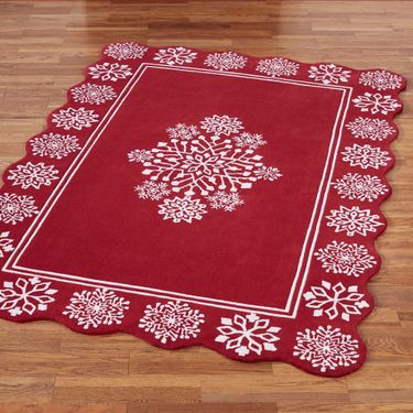 Flurries Rectangle Rug RedImage