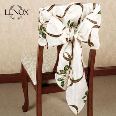 Lenox Holiday Nouveau Chair Bows Off White Set of TwoImage