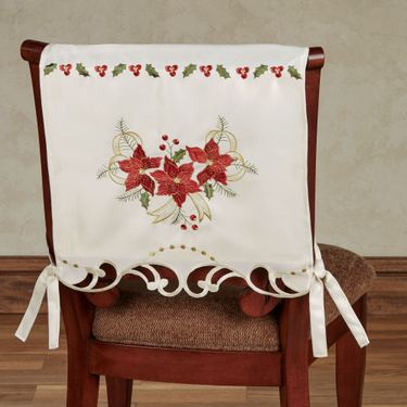 Poinsettia Palace Chair Covers Light Cream Set of TwoImage