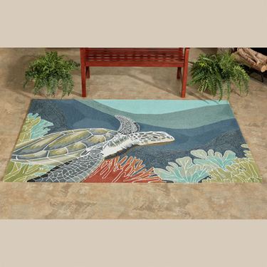 Akumal Ocean Rectangle Rug Multi CoolImage