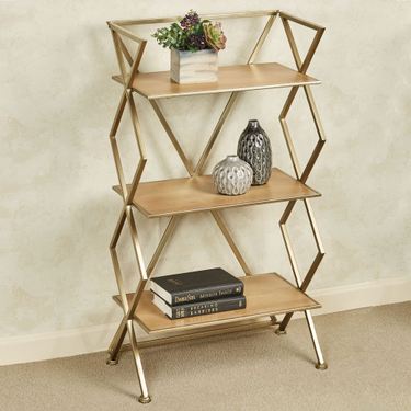 Jamie Three Tier Floor Shelf GoldImage
