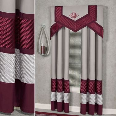 Sigma Cornice Valance Set Burgundy Three Piece SetImage
