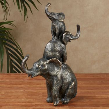 Elephant Tower Table Sculpture BronzeImage