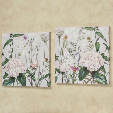 Botanical Beauties Floral Canvas Wall Art Multi Pastel Set of TwoImage