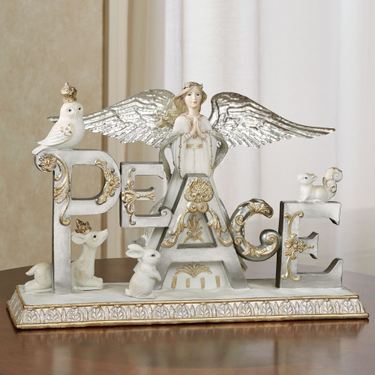 Peace Angel Table Sculpture Multi MetallicImage
