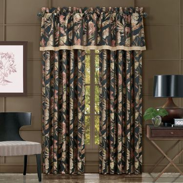 Martinique Wide Curtain Pair Black 100 x 84Image