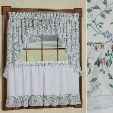 Ophelia Floral Ruffled Tier Pair WhiteImage