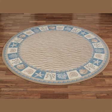 Sandy Shore Round Rug Blue 78 RoundImage