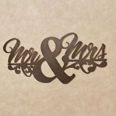 Wedded Bliss Mr & Mrs Wall Art Sign BronzeImage
