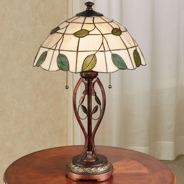 Trento Stained Glass Table Lamp CreamImage