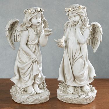 Serene Angel Sculptures Ivory Set of TwoImage