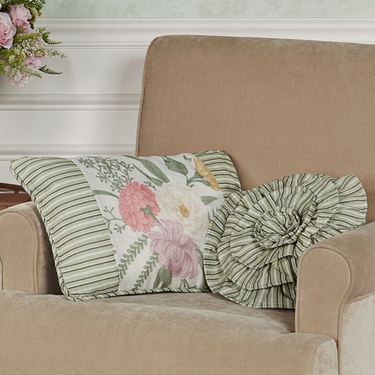 Veranda Pieced Piped Pillow Linen RectangleImage