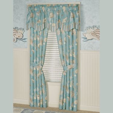 Seabreeze Scalloped Valance Aqua 72 x 20Image
