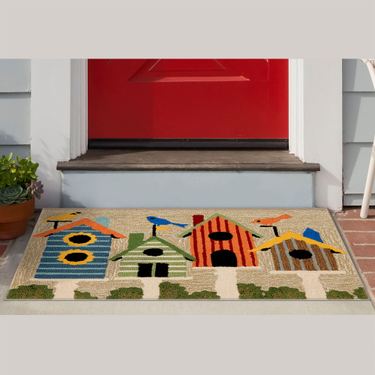Birdhouses Rectangle Mat Multi BrightImage