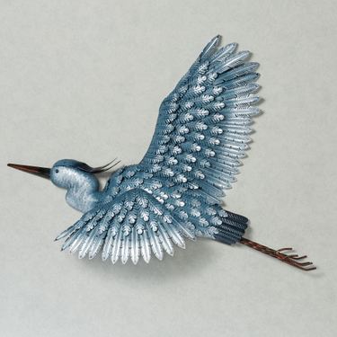 Heron Wall Sculpture GrayImage